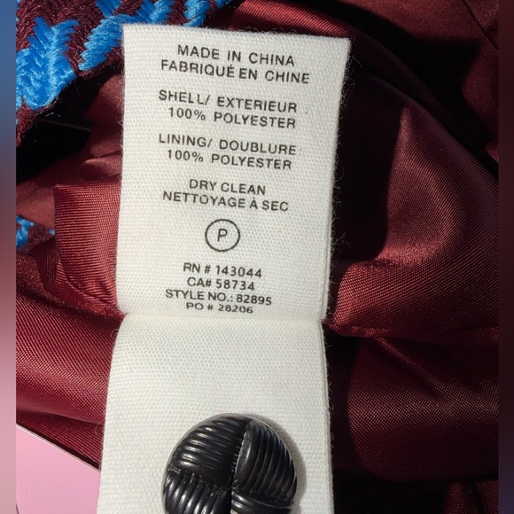 Avec Les Filles Blue and Burgundy Houndstooth Skort size 2 - Picture 6 of 9